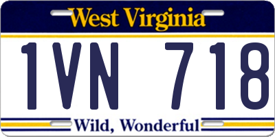 WV license plate 1VN718
