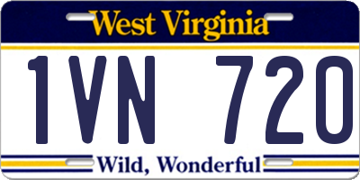 WV license plate 1VN720