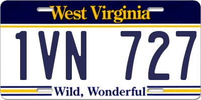 WV license plate 1VN727