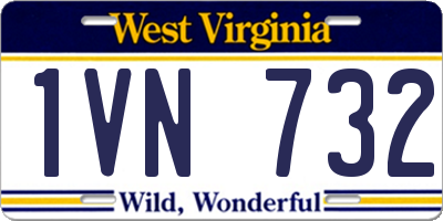 WV license plate 1VN732