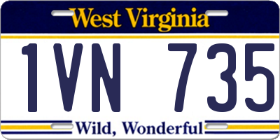 WV license plate 1VN735