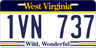 WV license plate 1VN737