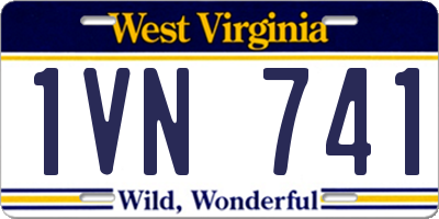 WV license plate 1VN741