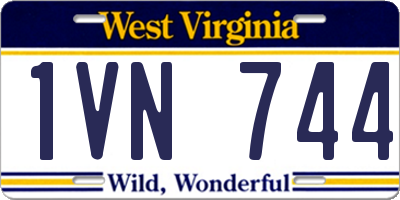 WV license plate 1VN744