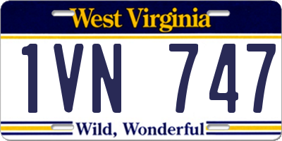 WV license plate 1VN747