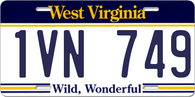 WV license plate 1VN749