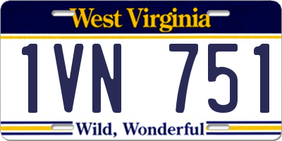 WV license plate 1VN751