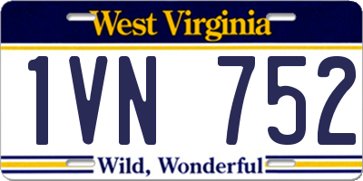 WV license plate 1VN752