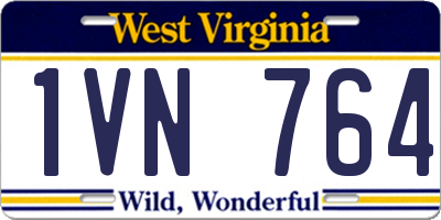 WV license plate 1VN764