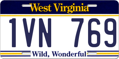 WV license plate 1VN769