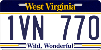 WV license plate 1VN770