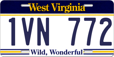 WV license plate 1VN772