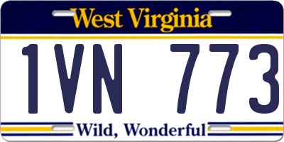 WV license plate 1VN773