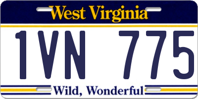 WV license plate 1VN775