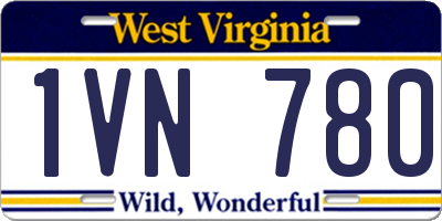 WV license plate 1VN780
