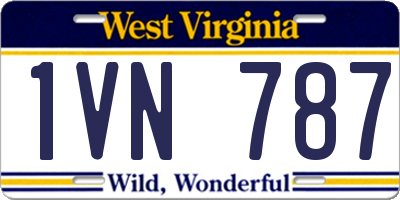 WV license plate 1VN787