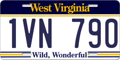 WV license plate 1VN790
