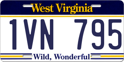 WV license plate 1VN795