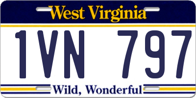 WV license plate 1VN797