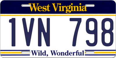 WV license plate 1VN798