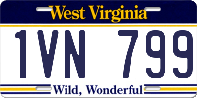 WV license plate 1VN799