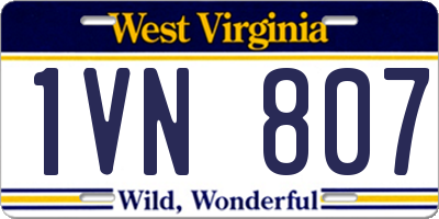 WV license plate 1VN807