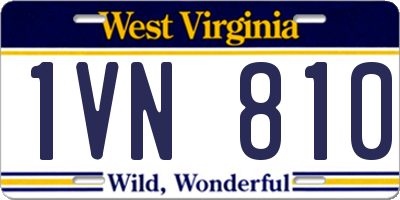 WV license plate 1VN810