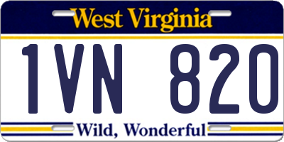 WV license plate 1VN820
