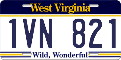 WV license plate 1VN821