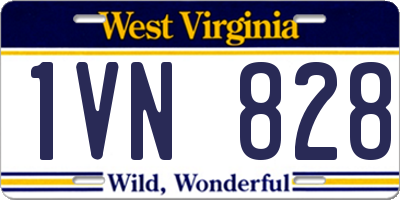WV license plate 1VN828
