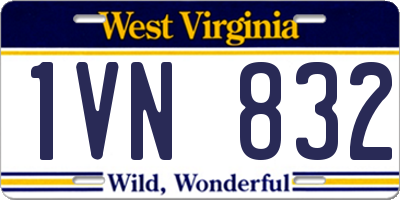 WV license plate 1VN832