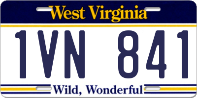 WV license plate 1VN841