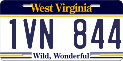 WV license plate 1VN844