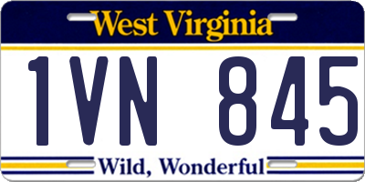 WV license plate 1VN845