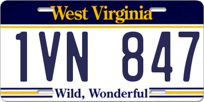 WV license plate 1VN847
