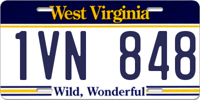 WV license plate 1VN848