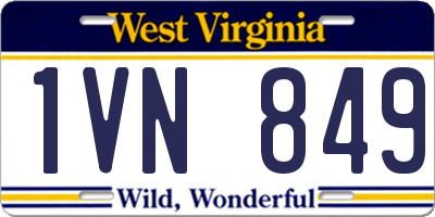 WV license plate 1VN849