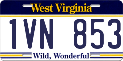 WV license plate 1VN853