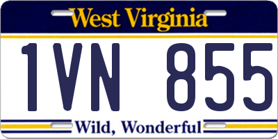 WV license plate 1VN855