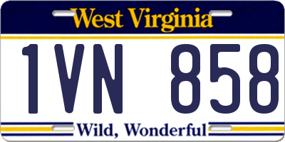 WV license plate 1VN858
