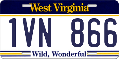 WV license plate 1VN866