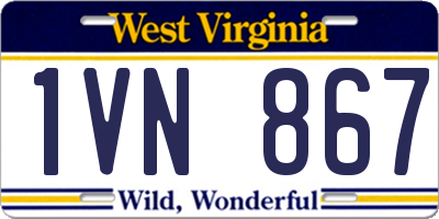 WV license plate 1VN867
