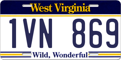WV license plate 1VN869
