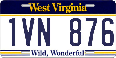 WV license plate 1VN876