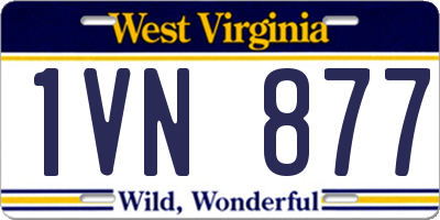 WV license plate 1VN877