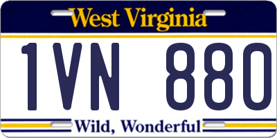 WV license plate 1VN880