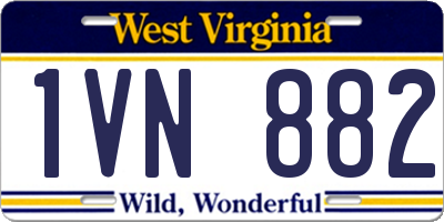 WV license plate 1VN882