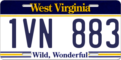 WV license plate 1VN883