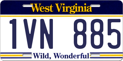 WV license plate 1VN885