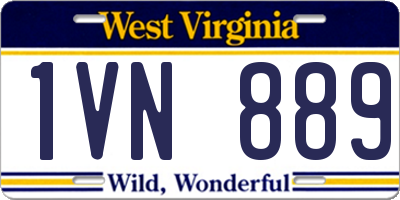 WV license plate 1VN889
